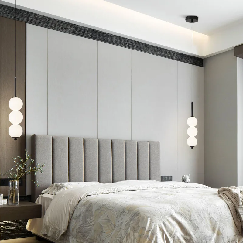 Moderna lampada a sospensione da comodino nordica camera da letto ristorante in vetro personalizzato sala da pranzo Bar Light Hanging Lighting Fixture Led Home