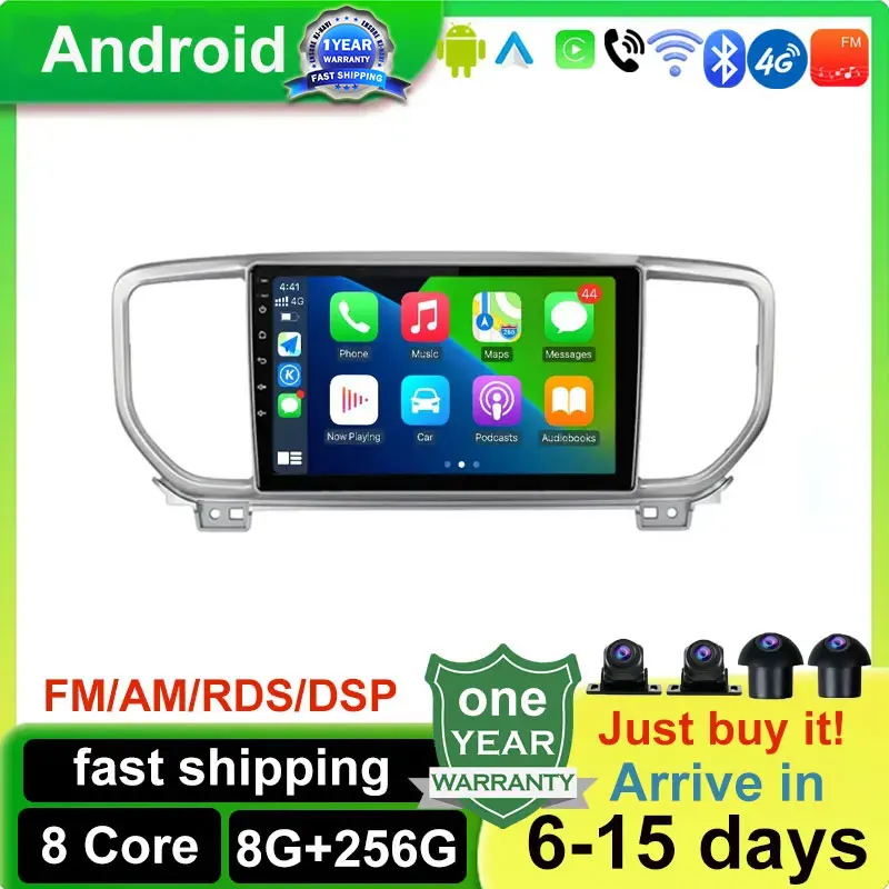 

Car Player Android 14 Auto Screen For KIA Sportage KX5 2016-2018 Wireless Carplay Stereos Rear Camera Monitor Multimedia 2 Din