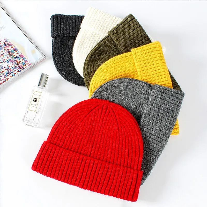 Fashion Hip Hop Beanie Knitted Hat Men Skullcap Women Winter Warm Brimless Baggy Melon Cap Cuff Docker Fisherman Beanies Hats