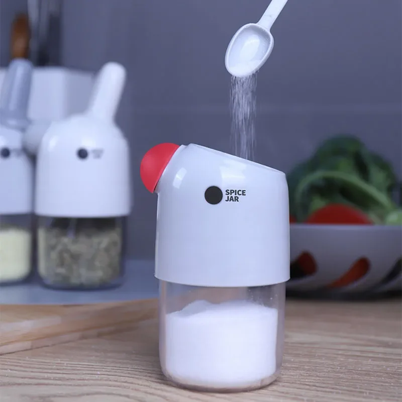 

Multifunctional Spoon Cap Integrated Seasoning Bottle 2 In 1 Moisture Proof Sealed Tank In Kitchen Household Salt Bottle