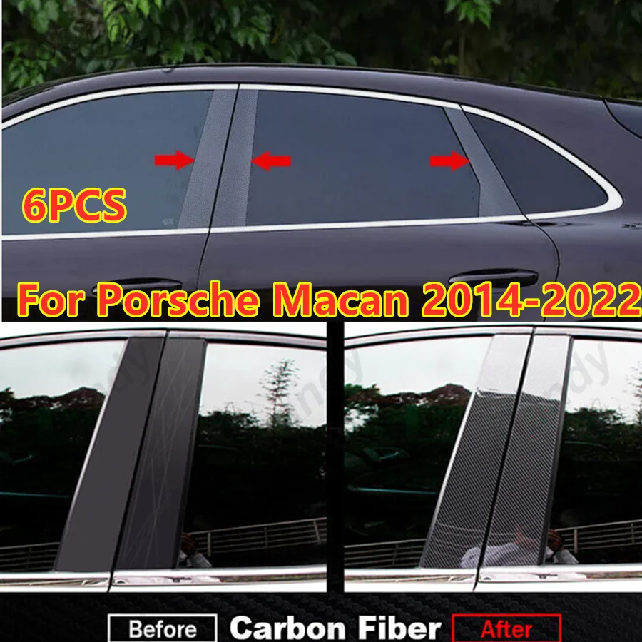 

6X накладка на стойку двери из углеродного волокна для Porsche Macan 2014-2022