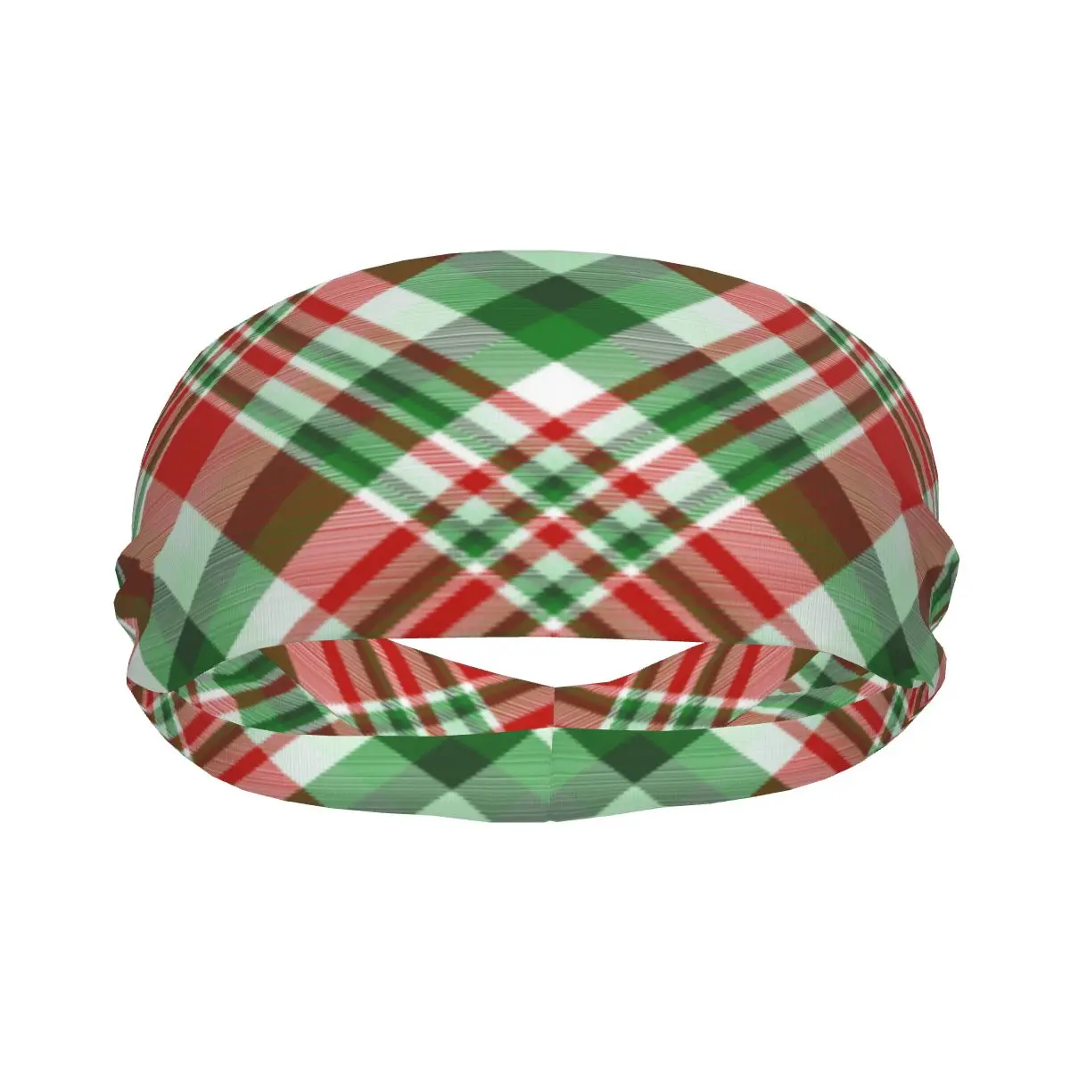 Sports Headband Portable Hair Band Christmas Plaid Check Pattern Hair Wrap Brace Cycling Running Exercising Sweatband