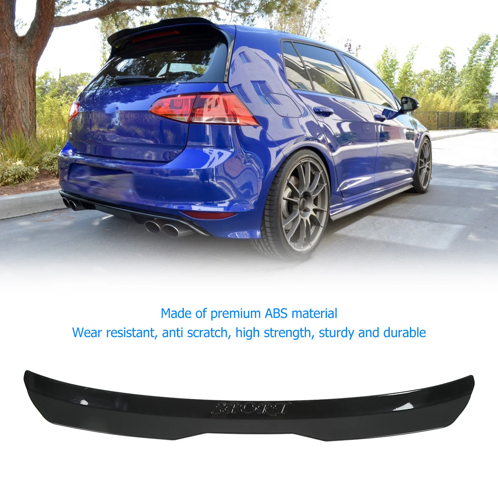 Rear Roof Spoiler Wing Universal Car Modification Replacement for Jazz/Yaris/Ford Focus/RS3/1 2 3 Series/Mercedes‑Benz A‑Class