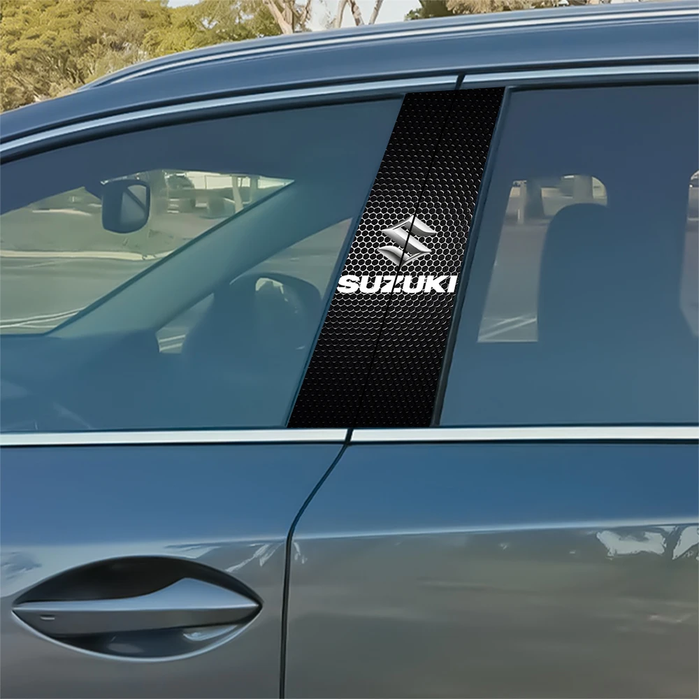 

2PCS Car Styling B-pillar Center Column Stickers For Suzuki Vitara Swift SX4 Ignis Baleno Ertiga Ciaz S-cross Accessories