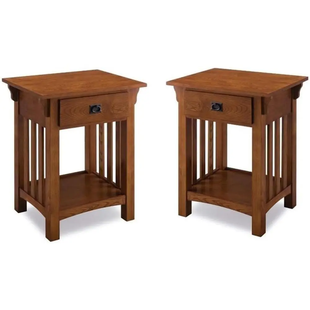 

Medium Oak Nightstand Set of 2