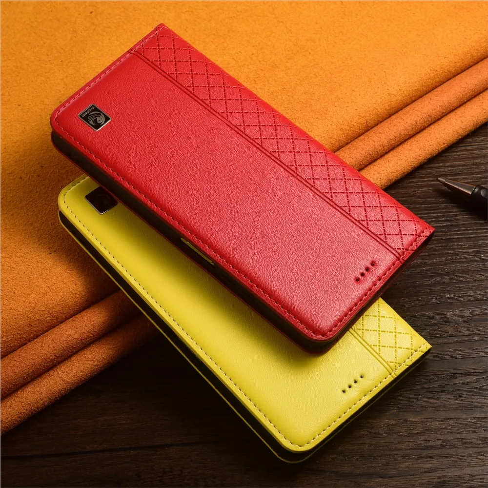 Napa Inner Grid Genuine Leather Flip Case For Moto Edge 30 40 50 Pro Neo Fusion Ultra Phone Cover Cases