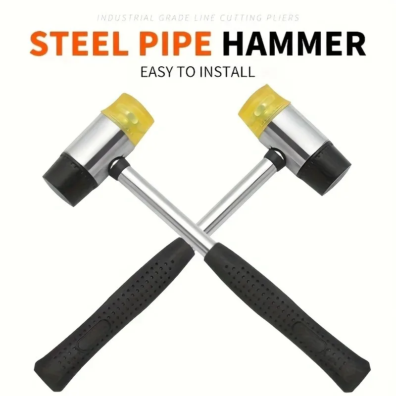 Rubber Mallet, Non-Marking Hammer for Installation and Metal Sheet Repair, Scratch-Free Design