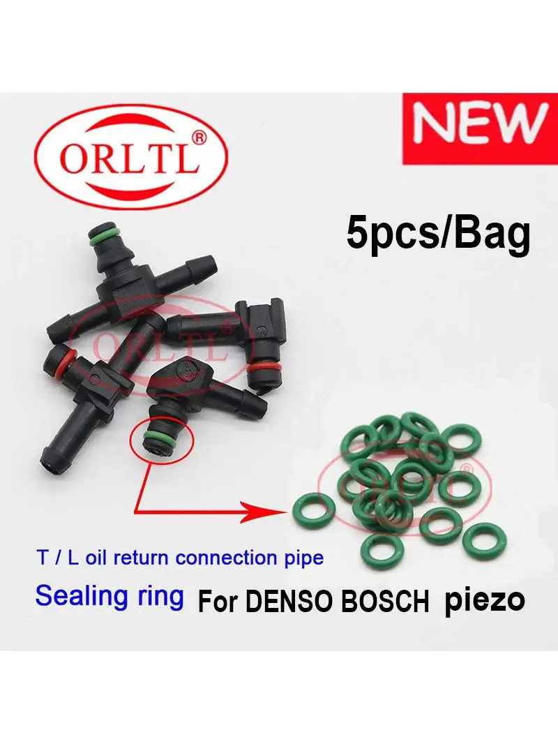 Joint torique à reflux d'huile de retour de Type L, 5 pièces, pour BOSCH pour séries DENSO Diesel Cr, injecteur de carburant en plastique, 3 tuyaux de Joint bidirectionnels