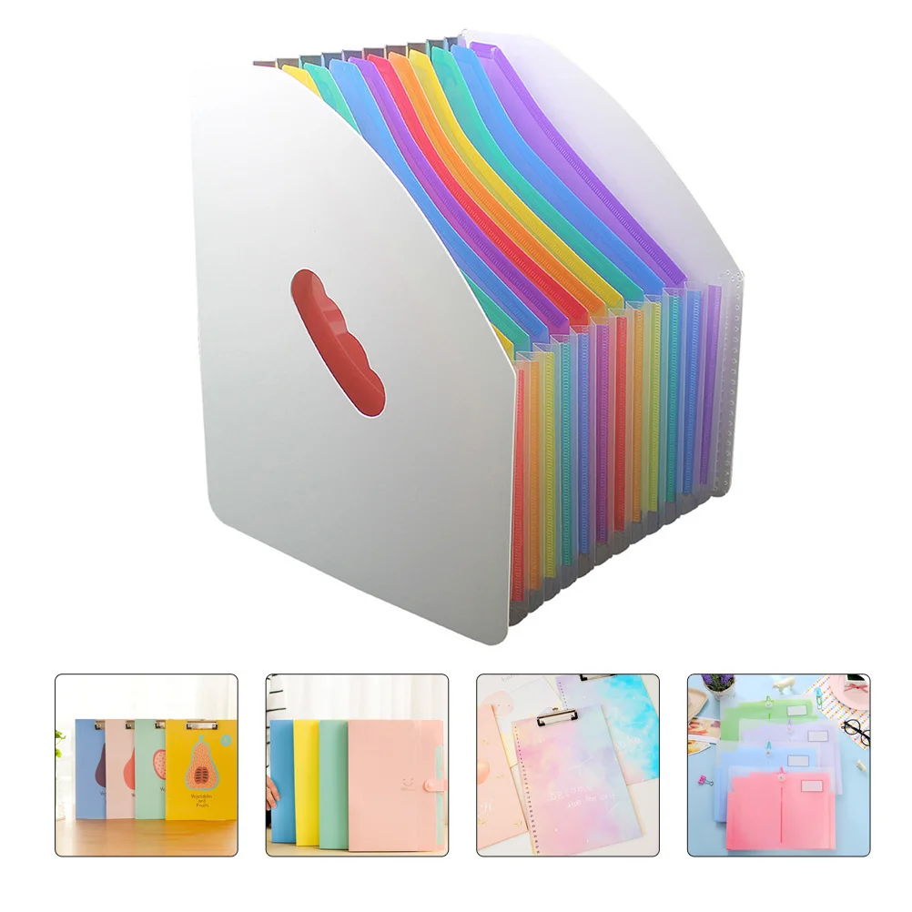 13-laags regenboog mini-bestandsmap Meerlaagse documentorganizer Prachtig ontwerp Plastic papieropslag met grote capaciteit voor kantoor
