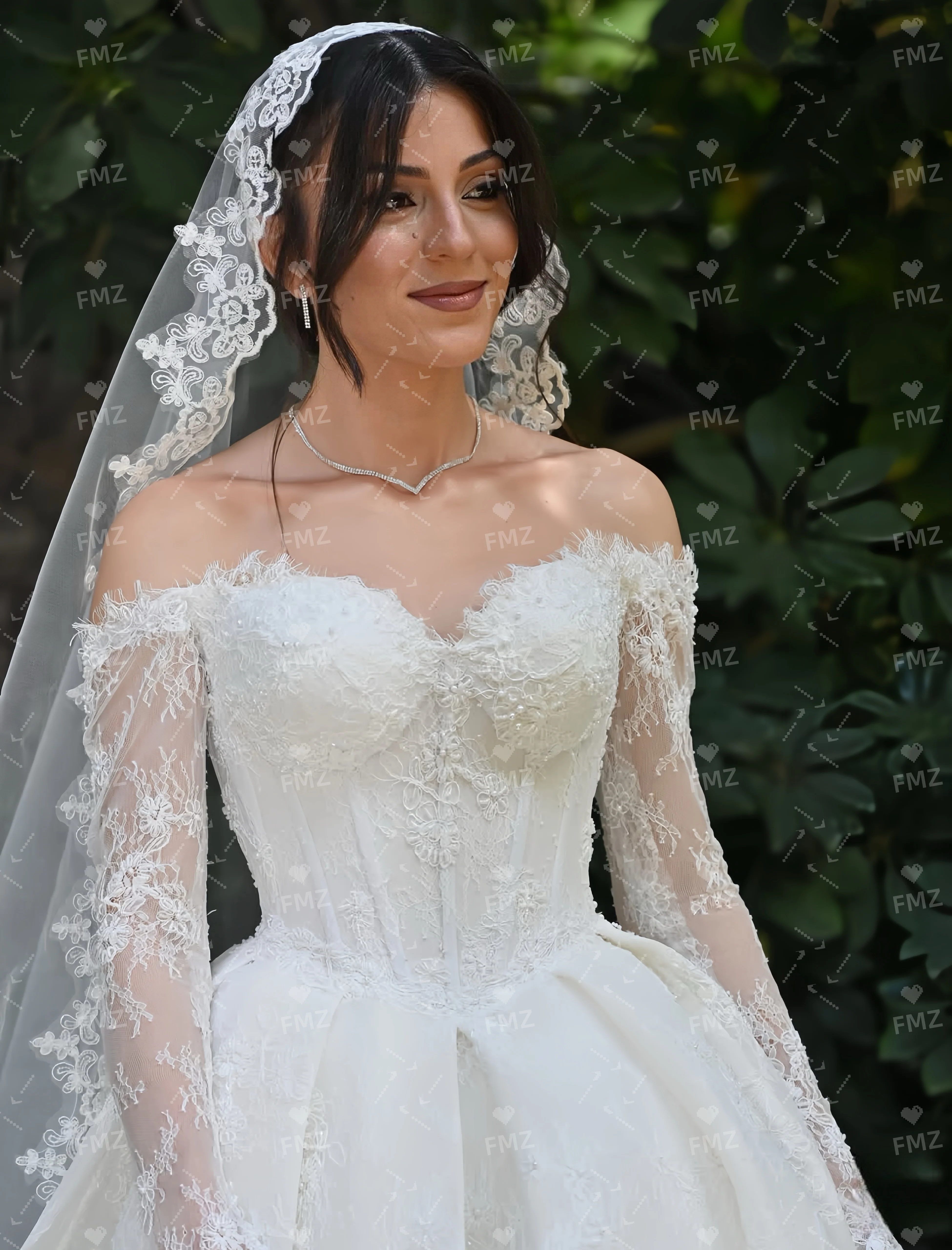 Customzied sweet collar long-sleeved Ball Gown elegant wedding dress vestidos de novia amanda novias amanda novias official