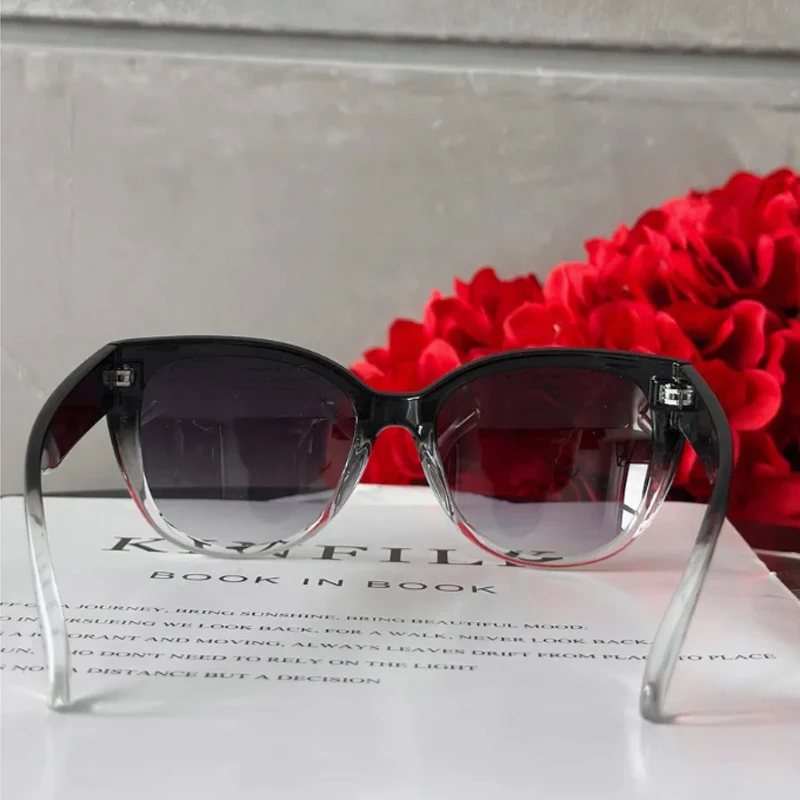 

Велоспорт, 3 шт., модные солнцезащитные очки «кошачий глаз», женские фиолетовые, белые, с градиентной оправой, солнцезащитные очки в большой оправе, женские оттенки UV400