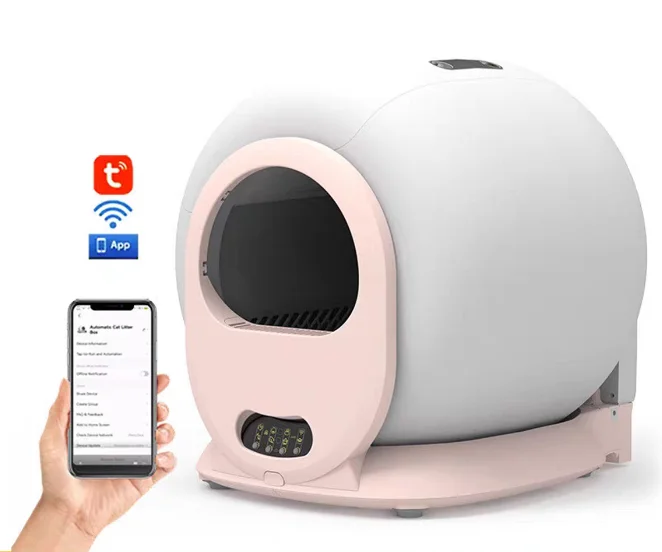 Fully Enclosed Automatic Smart Cat Litter Box One Click Poop Removal Self Cleaning Litter Box For Cats