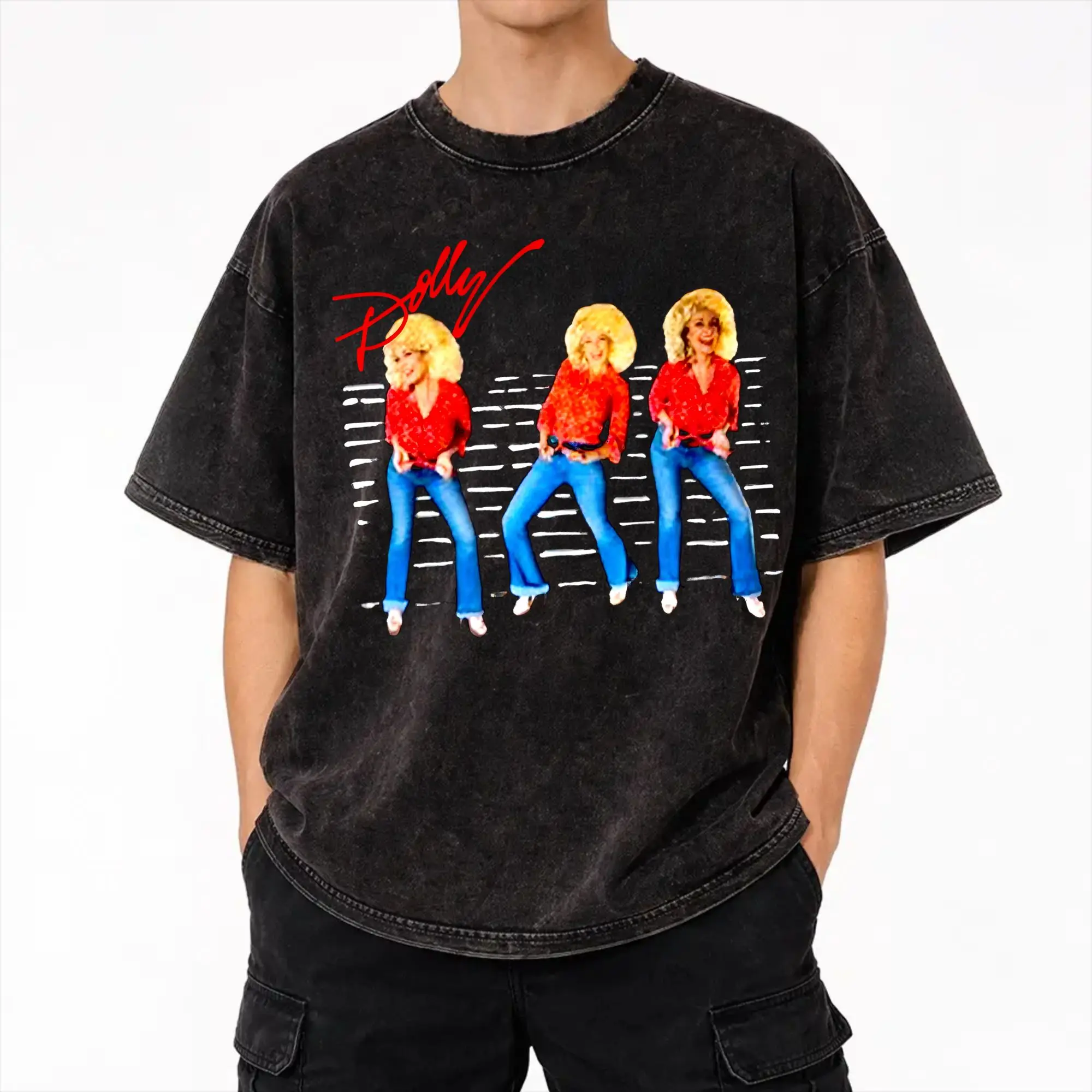 RIP Dolly Parton Washed T Shirts Streetwear Hip Hop Vintage T-Shirts  Tee Shirt Men Women 100% Cotton Oversize