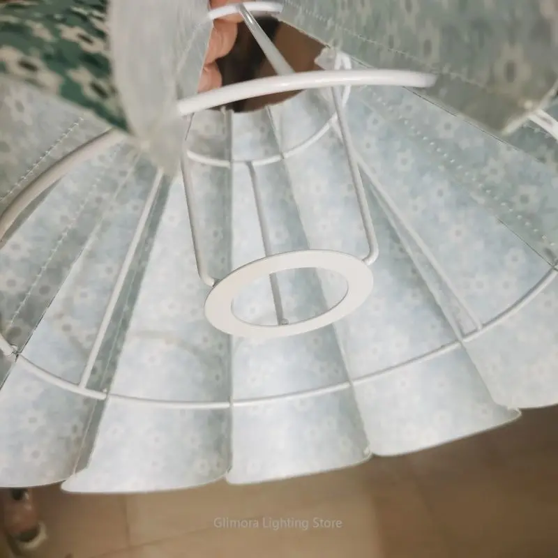 Handmade Petal Umbrella Fabric Lampshade for Table Lamp, Nordic Cream Cover for Nightstand, Light Diffuser Shade for Home Decor