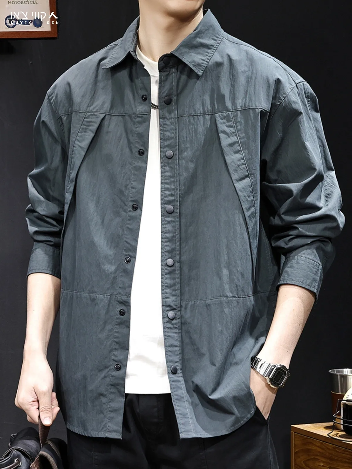Outdoor Workwear Shirt Men's Long Sleeve Casual Fashion Autumn New Style Mountain Series Versatile High-End Feeling Jacket Sp...
