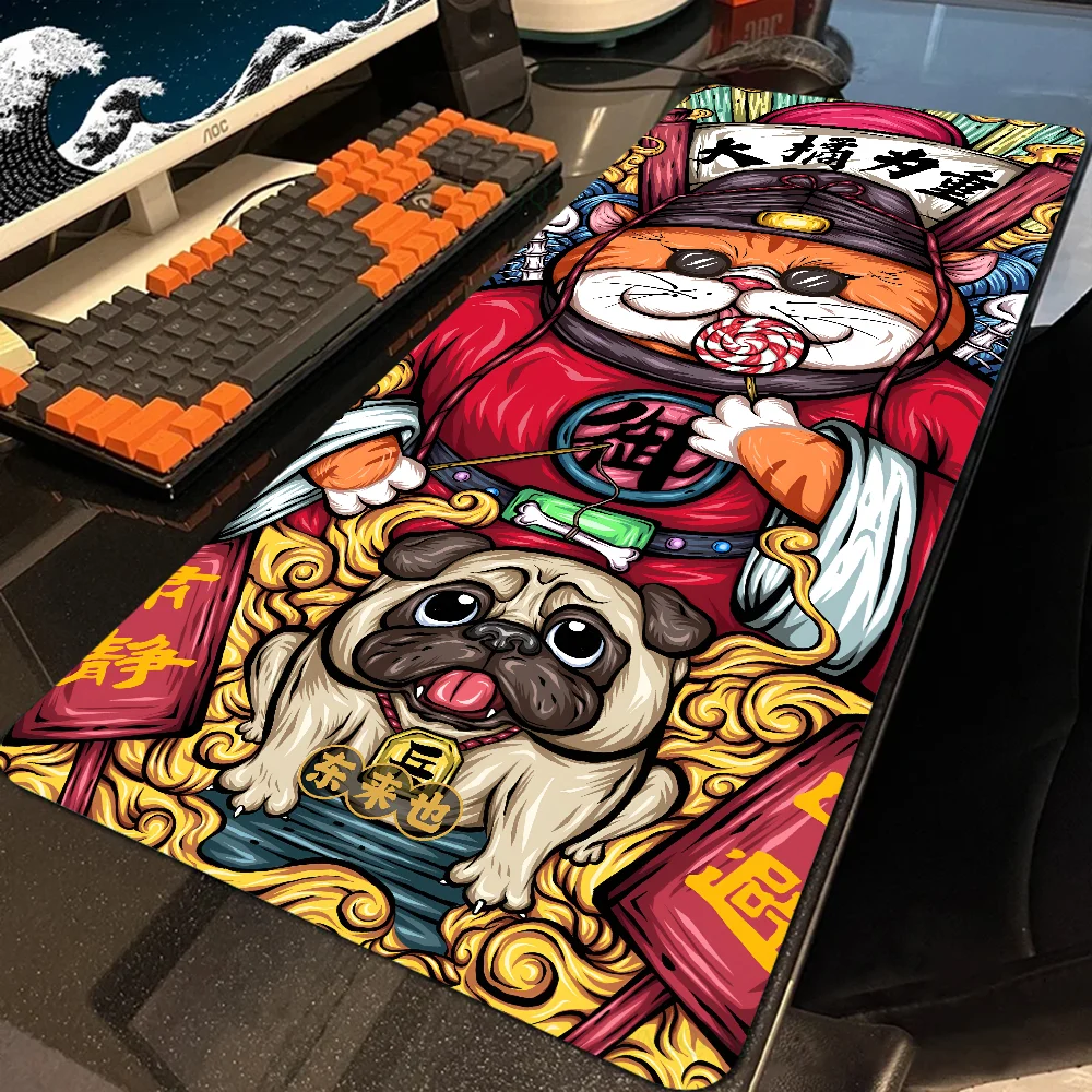 Trendy Chinese Wealth Mascot Mousepad Mouse Mat With Pad gaming accessories Prime Gaming XXL Keyboard Pad Stitch Padding Mat