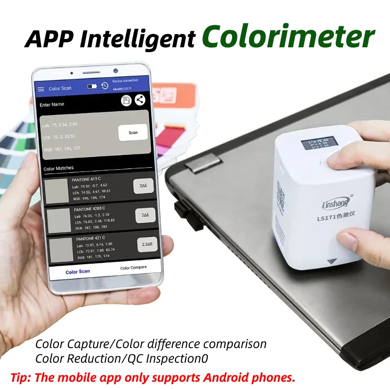 

LS171 High-Precision Color Difference Tester for Plastics, Textiles, Paints Connects to Android via APP for Smart Color Measure