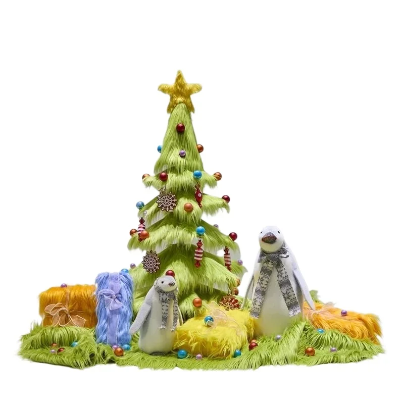 

Christmas Mao Mao Tree creative window decoration scene arrangement Internet celebrity live stream