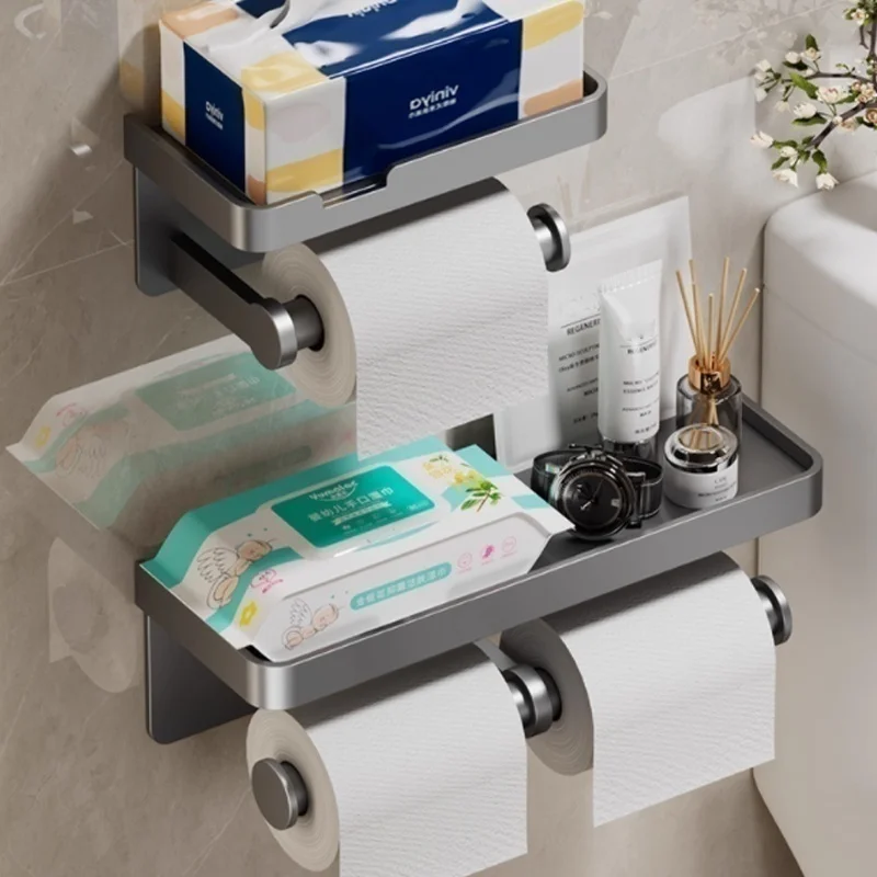 

Toilet paper holder toilet paper box toilet tissue box wall mounted storage rack toilet waterproof tissue tube placement box