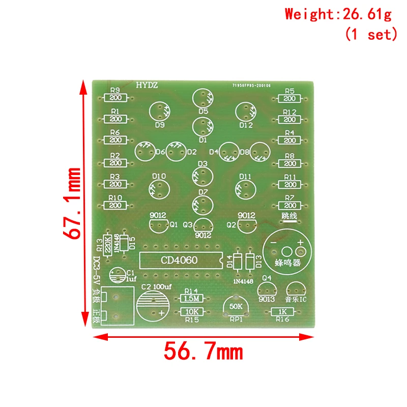 CD4060 Dream Lamp DIY Kit Electronic Fun Suite Music Lantern DC 3V-5V