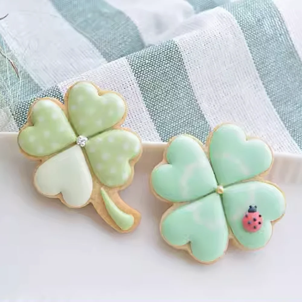 1pcs patisserie reposteria Lucky Clover Grass Stainless Steel Cookie Cutter Fondant Cake Decor Tool Cupcake Toppers Biscuit Mold