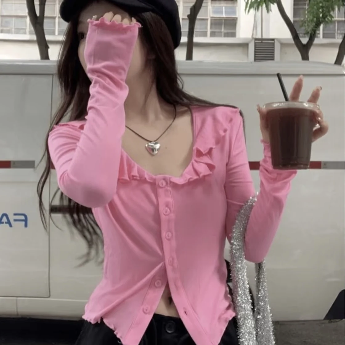 

Ultra-Thin Long Sve Sun Protection Cardigan T-irt Women's Slim Fit Commute Sle Pure Color Summer New Korean Sle