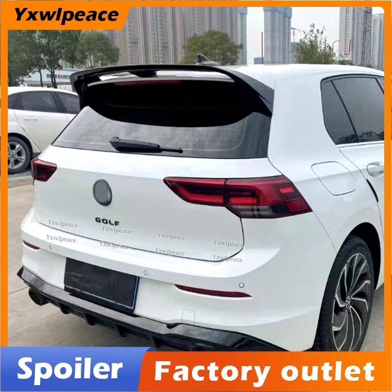 For VW Volkswagen GOLF 8 MK8 Pro R-line GTI R 2020-2022 Spoiler ABS Black/Carbon Color Car Rear Trunk Spoiler Car Accessories