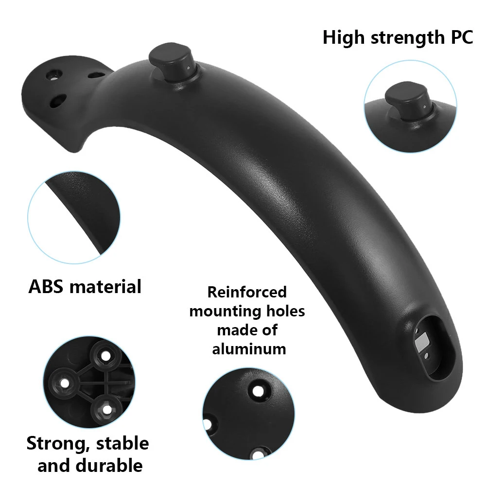 Scooter Rear Fender Kit with Rear Mudguard Bracket and Brake Lamp Scooter Replacement Accessories Fits M365/M365 Pro Scooter
