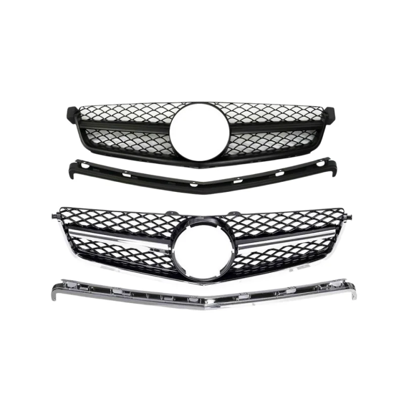 For  C W204 C63 2007-2014 AMG Gloss Black Car Body Parts Premium  Grille