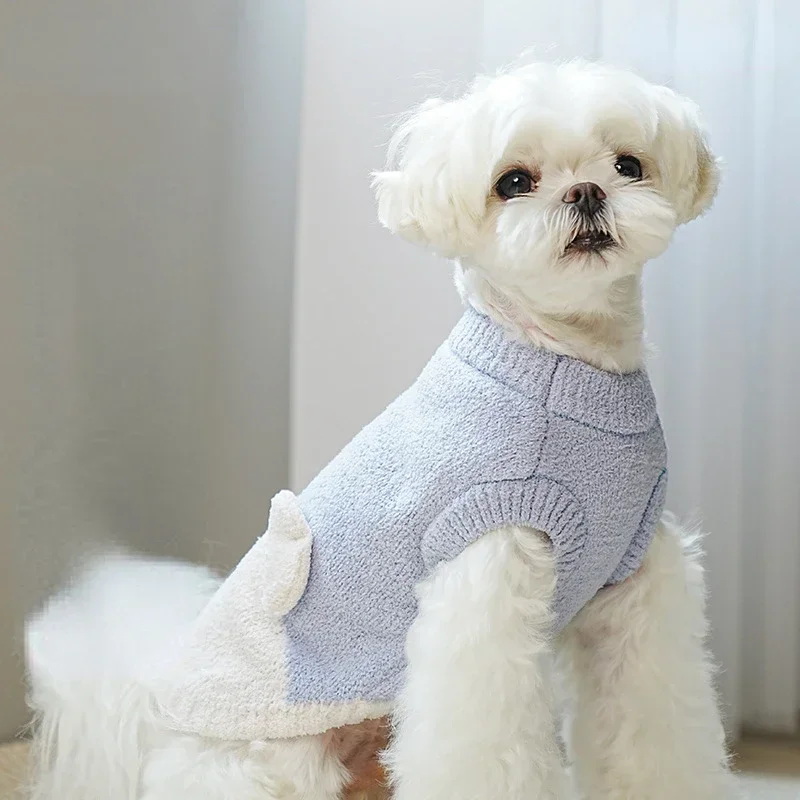 Dog Autumn and Winter Warm Pullover Sweater Teddy Bears Small Dog Plush Cartoon Underlay Pet Clothing Cat Clothes Sweater