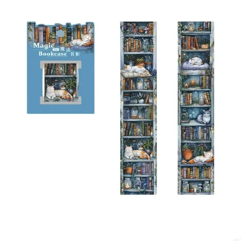 6Rolls Bookshelf Theme Decorative Tape 40mmX2m Waterproof PET Sticker For Craft Scrapbooking Journal Planner Photo Album