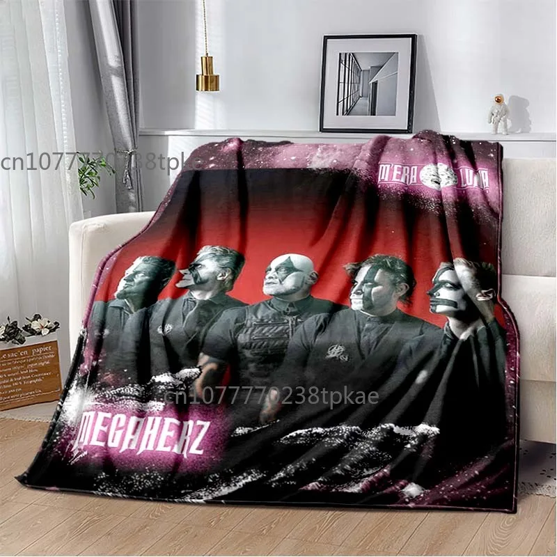 MEGAHERZ Band Germany Rock Roll Singer Music Poster Blanket,Warm Sofa Throw Blankets,for Living Room Sofa Bedroom Bed  Car,Decke