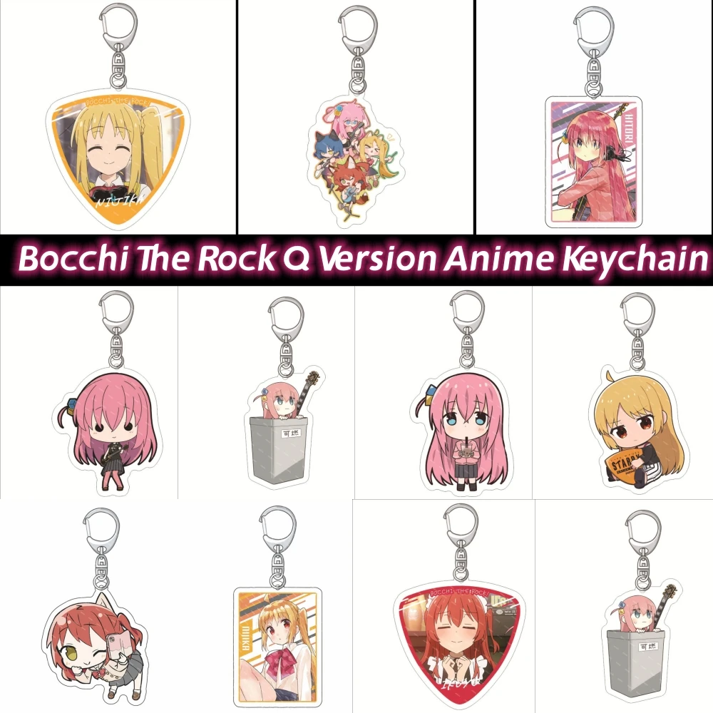 Popular Anime Bocchi The Rock Girls Acrylic Keychain Gotou Hitori Ijichi Nijika Yamada Ryo Kita Ikuyo Figures Pendant Key Ring