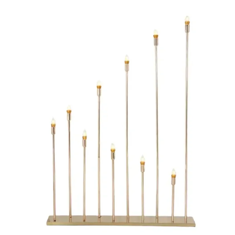 

Hot SalesDesign Wedding Party Custom Electronic 10 Heads Candlestick Holder Metal Road Lead