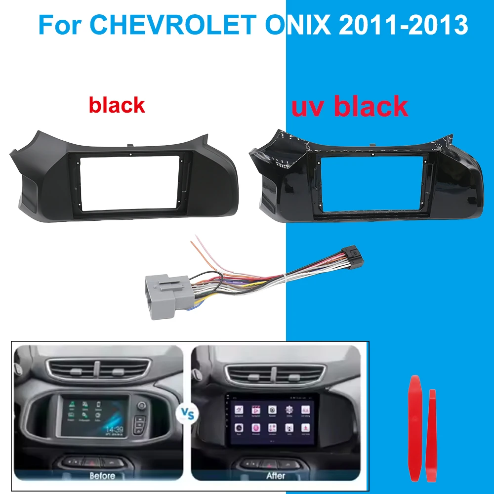 Para CHEVROLET ONIX 2011-2013 fascias de Radio de coche Panel adaptador de montaje de Audio de 9 pulgadas reproductor estéreo MP5 embellecedor de marco de tablero