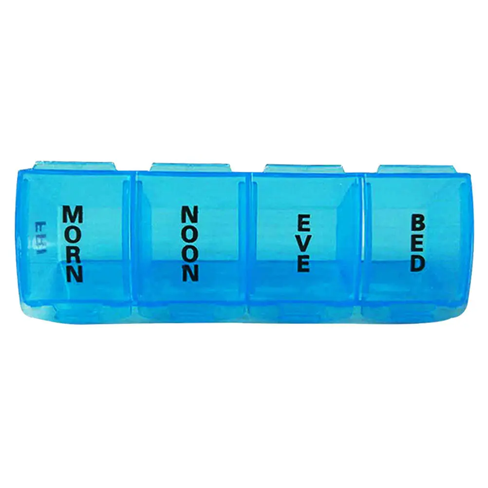 

7Pcs Colorful Weekly Medicine Pill Box Organiser Portable 4-Compartment Daily Tablet Storage Mini Dispenser Boxes