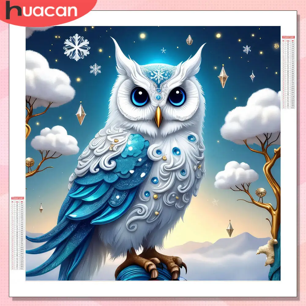 HUACAN 5D Diy Diamant Malerei Eule Tier voller Bohrer Dekoration für Zuhause Diamant Stickerei Mosaik