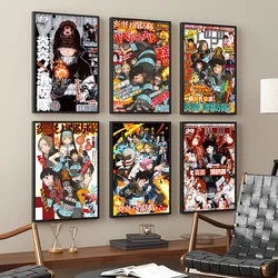 Fire Force Anime Classic Movie Posters Vintage Room Bar Cafe Decor Stickers Wall Painting