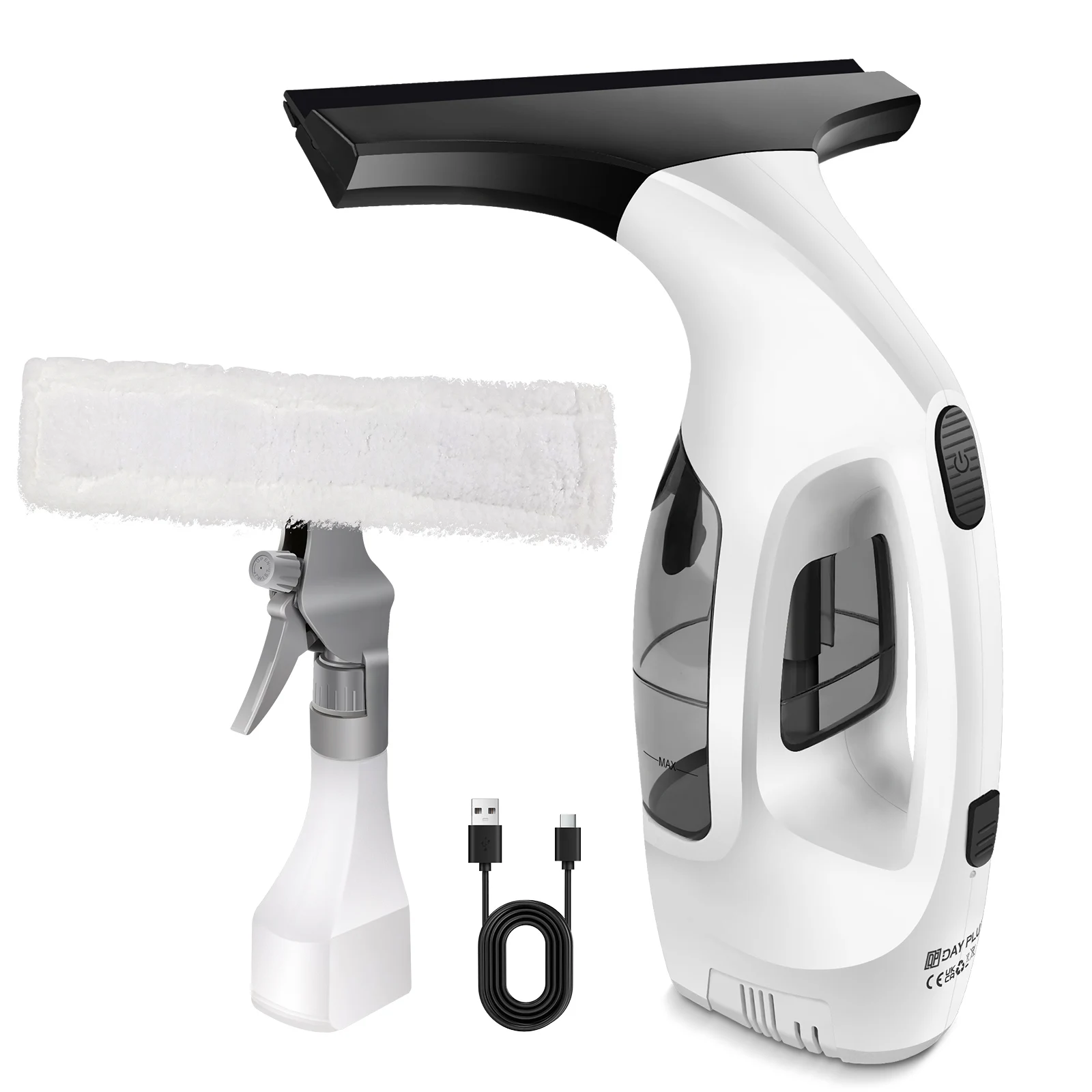 Cordless Window Vac with 2000pa, Efficiently Streak-Free Cleaning, Running Time: 50-60 Min, 3.8V Electric Window Vacuum Cleaner image 3