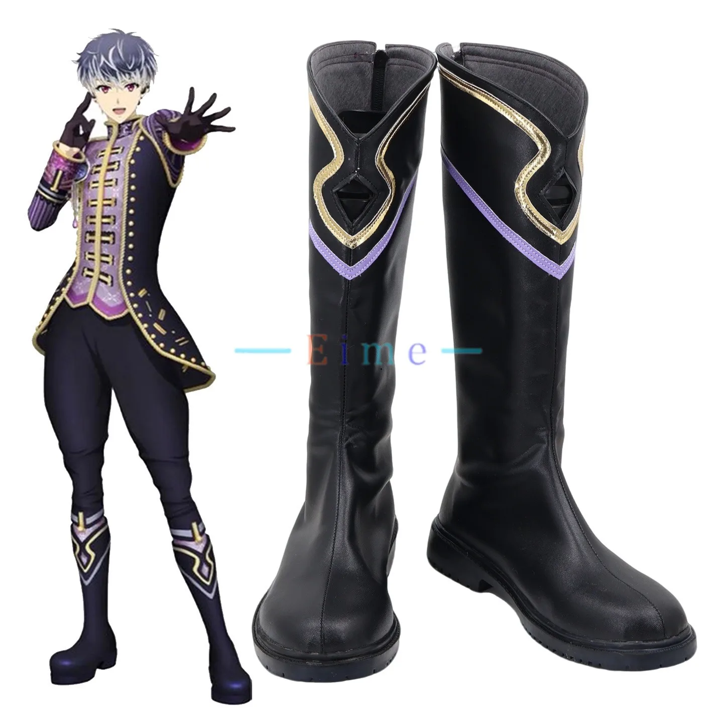 Buty do cosplayu Momo, gra Idol7, czarne botki, buty na Halloween, karnawał, imprezę, odzież do odgrywania ról, szyte na miarę.