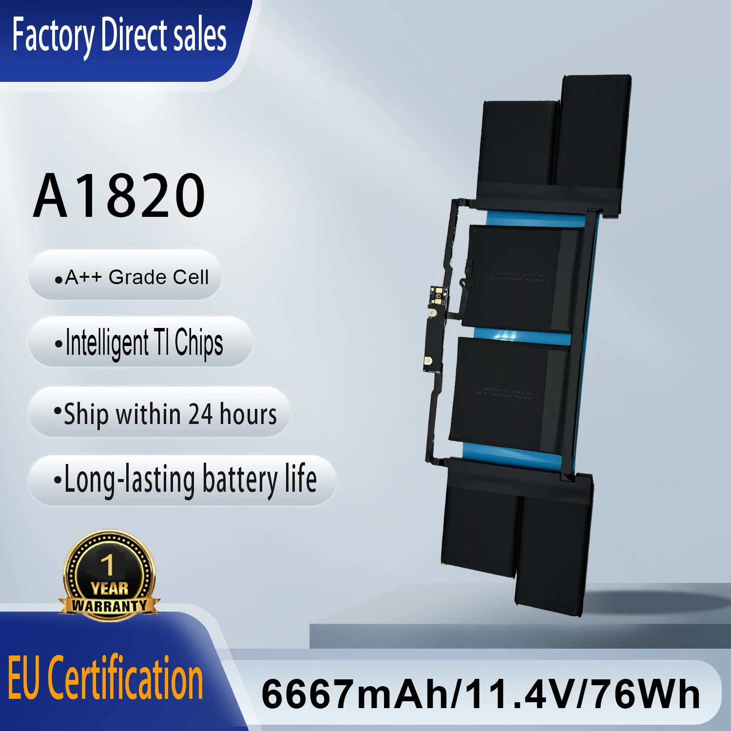 A1820 Laptop Battery For MacBook Pro 15 inch A1707 (Late 2016 Mid 2017) Touch Bar EMC 3162 3072 Series MLH32 MLH42 MLW72 MLW82
