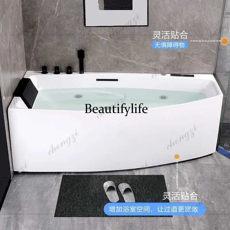 B56 Acrylic thermostatic bathtub small apartment surf massage corner family hotel bathtub 1.2m-1.7m