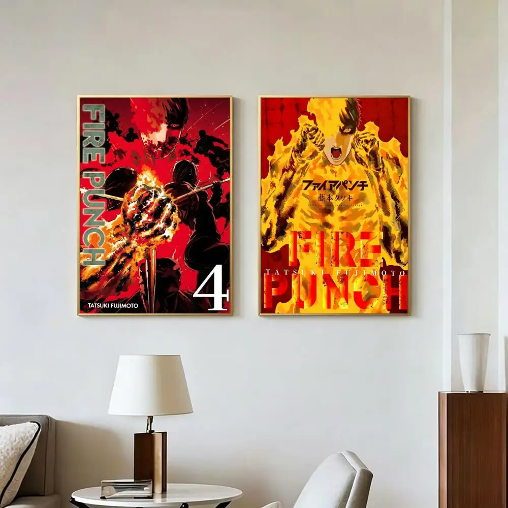 Anime Classic Art F-Fire Punch Poster Peel And Stick Wall Art Self Adhesive PP Waterproof Wall Decor Living Room Bedroom Gift