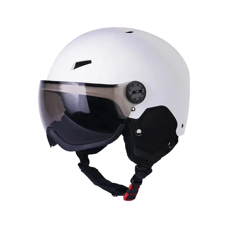 Helm Ski Snowboard helm Visor dapat diatur Venting Liner & bantalan telinga keamanan bersertifikat helm olahraga salju untuk uniseks