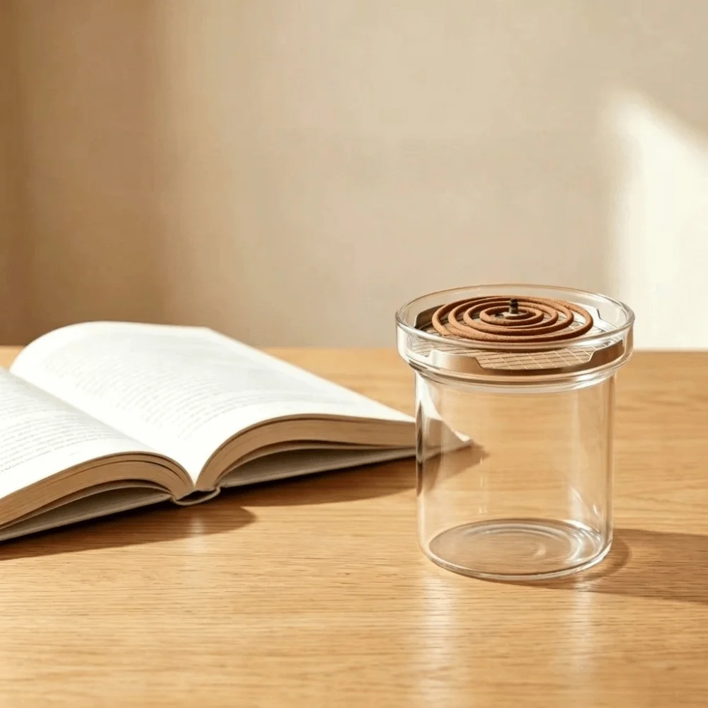High-Temperature Resistant Incense Burner Anti Dust Metal Filter Screen Aromatherapy Stove Glass Minimalist Fragrance Censer