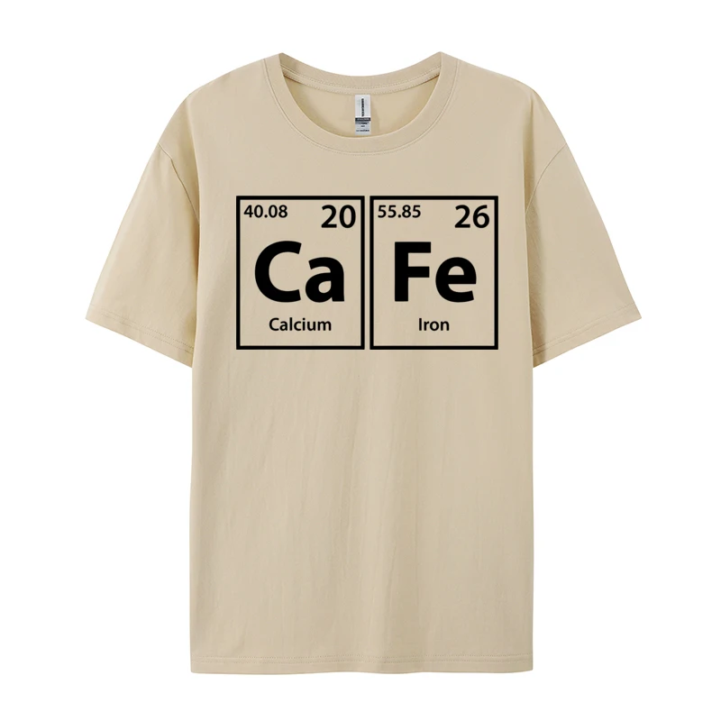 New Knowledge T-Shirt Cafe (Ca-Fe) Periodic Elements New T-Shirts Pure Cotton Fabric Tops T Shirt For Men Printed T Shirt