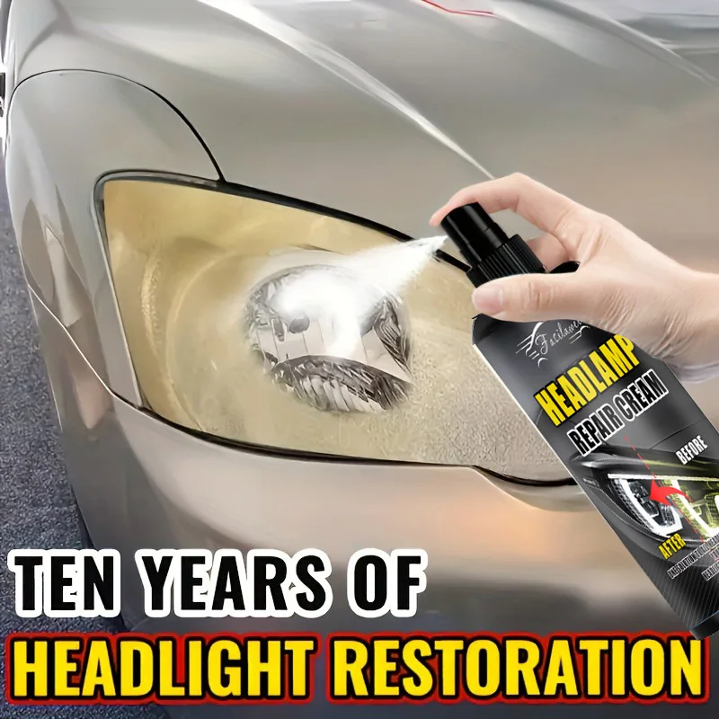 رذاذ إصلاح المصابيح الأمامية الخزفية 100 مل، أداة إصلاح المصابيح الأمامية المتقدمة للسيارات - إزالة الاصفرار والأكسدة، واستعادة الوضوح #5