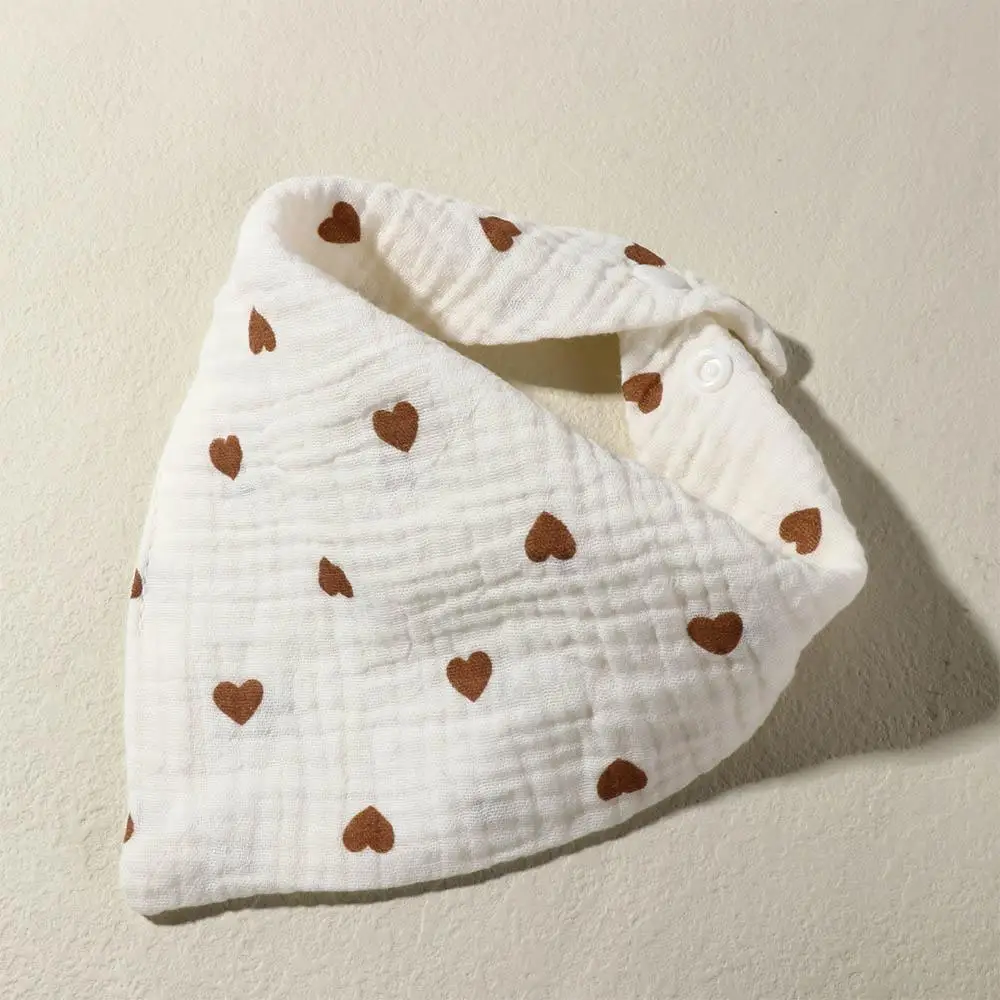 Baby Drool Bibs Printing Baby Muslin Bibs Cotton Solid Color Saliva Towel Snap Button Soft Burp Cloths Feeding Drool Bibs