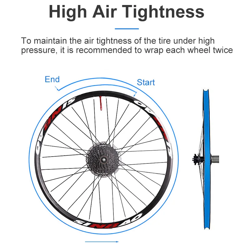 10m opona rowerowa wkładka próżniowa, Mountainbike szosowa bezdętkowe taśma obręczowa koło rowerowe węglowe koła opony akcesoria rowerowe