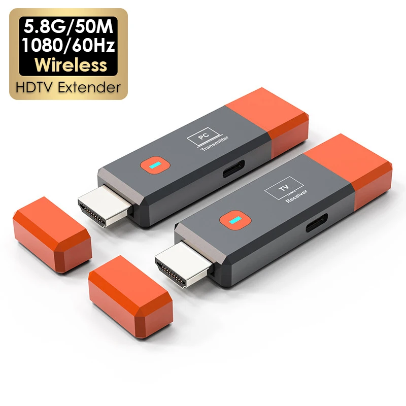 

1 Pair Wireless HDTV Video Transmitter and Receiver Extender kit TV Stick Dongle Adapter For PC Camera to Projector Monitor TV